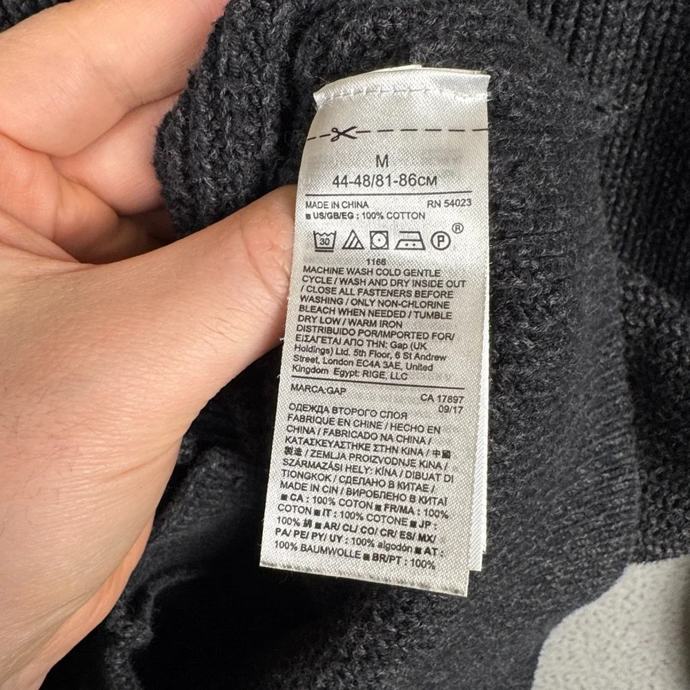 Gap Sweater Mens M Grey Heather Shawl Shaker Thick Cardigan Grandpacore Academia
